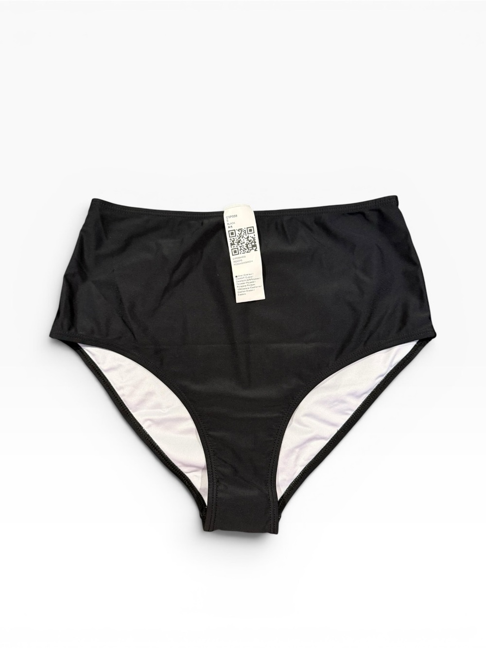 Black High-Waist Swim Brief - Women